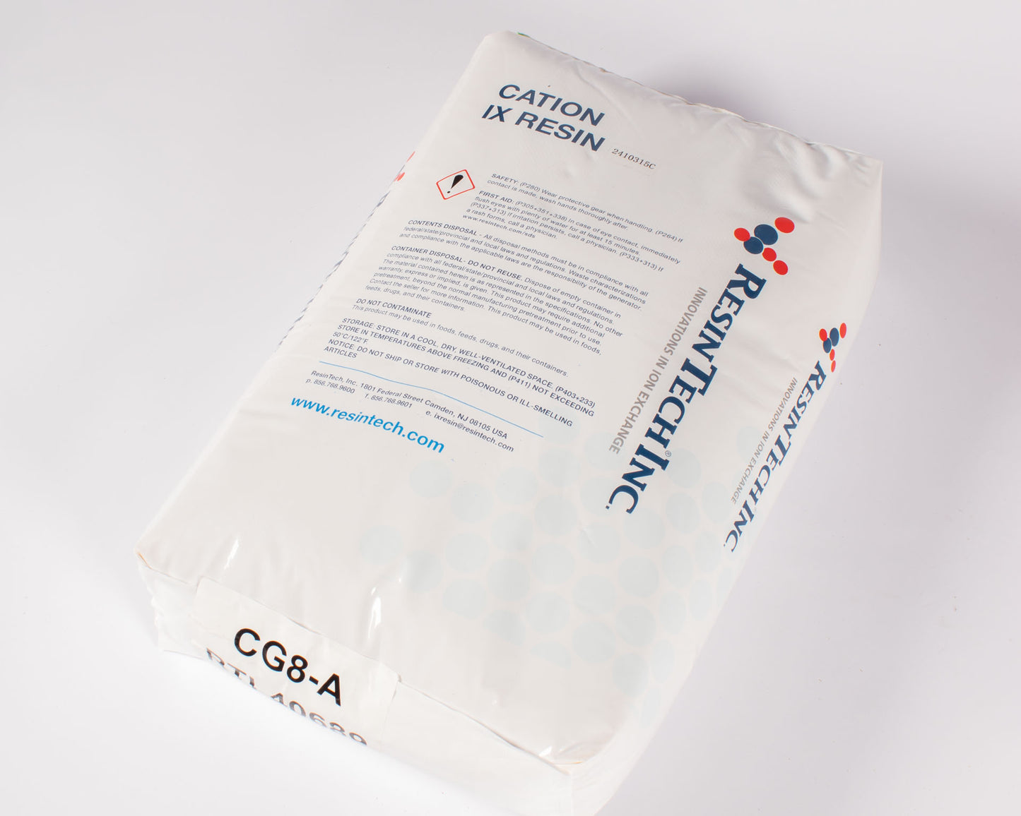 ResinTech CG8 Ion Exchange Resin – 1 cu.ft., 8% Crosslink, Sodium Form