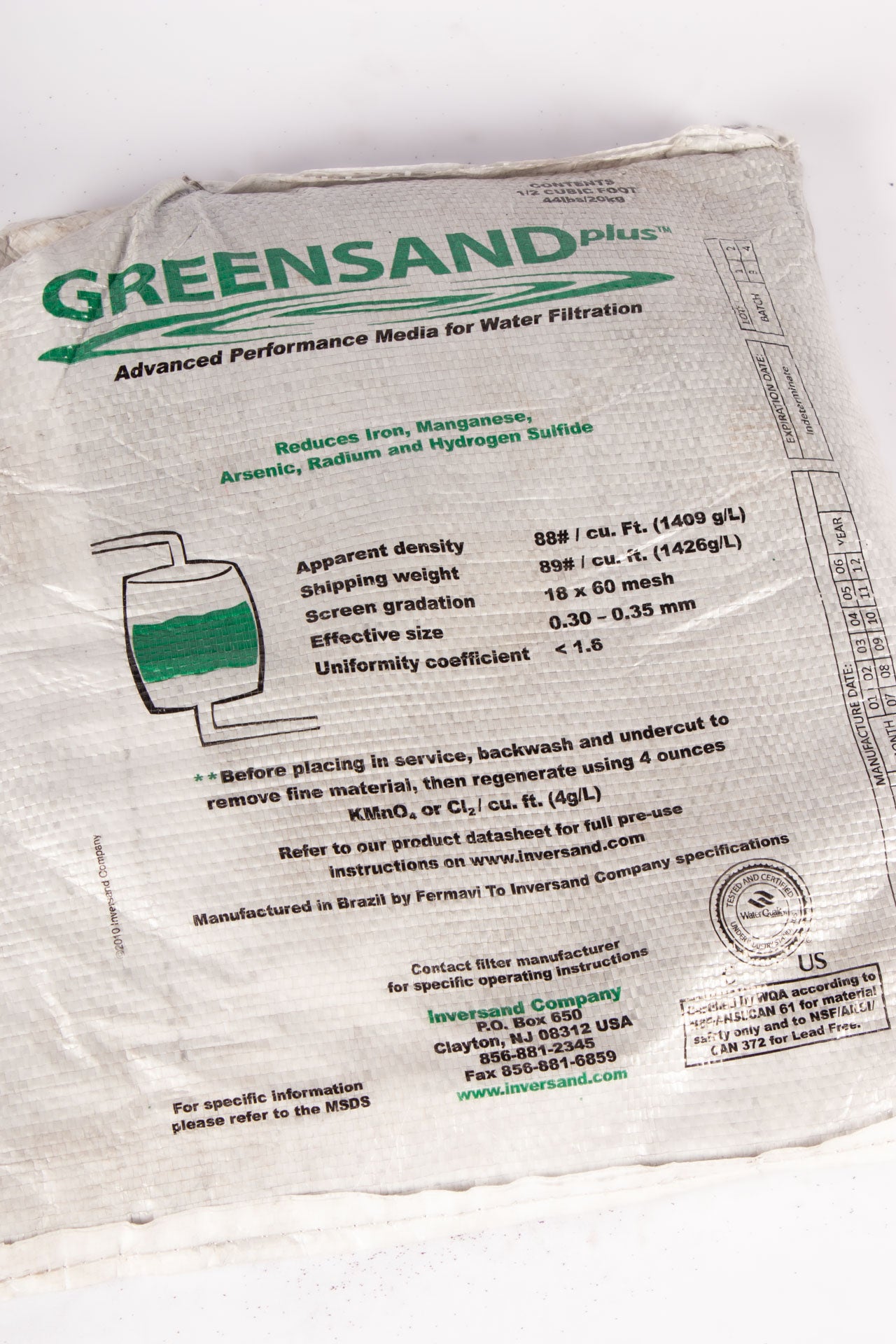 GreensandPlus™ Filter Media – 1/2 Cu.Ft. Bag