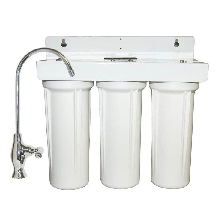 Under Counter Triple Water Purifier – 2.5" x 10", Quick Fittings