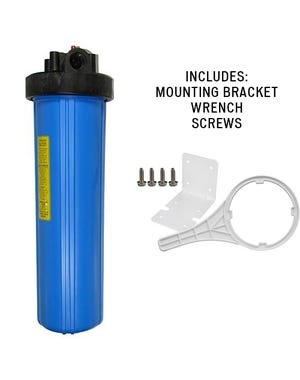 Whole House Big Blue Filter Housing – 4.5" x 20", 1" Ports