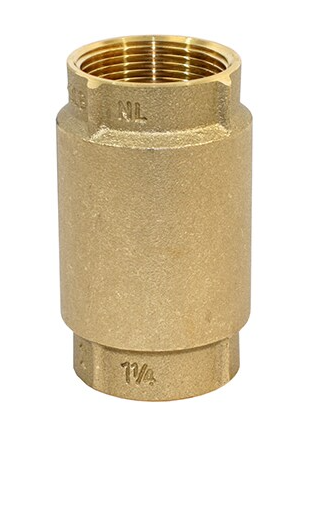 1-1/4" Brass Check Valve (No Lead) with No-Spin Poppet – Reliable, Corrosion-Resistant Performance