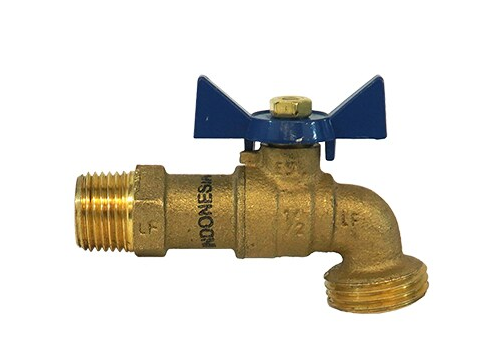 1/2" MIP Brass (No Lead) Boiler Drain Hose Bibb – Durable, Leak-Free Water Drainage Valve