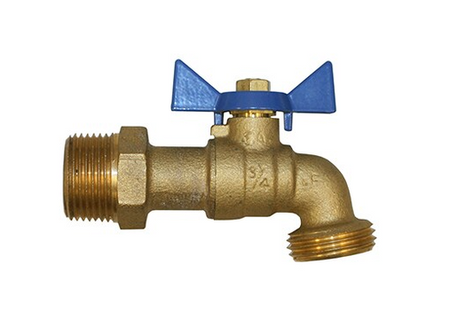 3/4" MIP Brass (No Lead) Boiler Drain Hose Bibb – Durable, Leak-Free Water Drainage Valve
